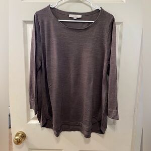 LOFT Women's Long Sleeve Brown Top